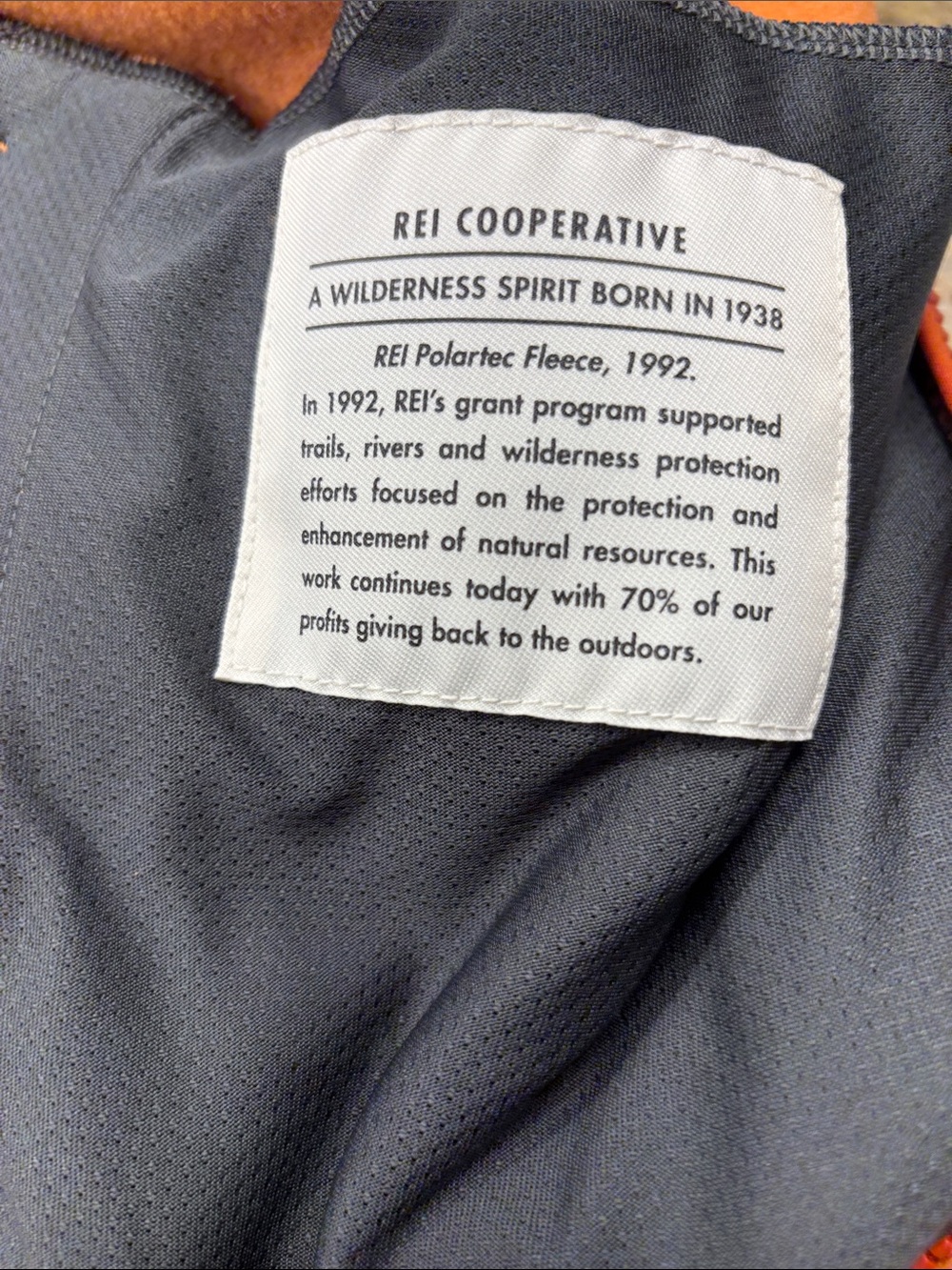 REI Cooperative Polartec Fleece retro full zip, orange, M - Picture 9 of 11
